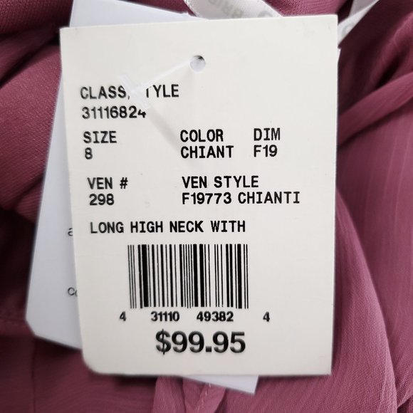 David's Bridal Women Dress Maxi Ven Style Long High Neck Purple Size 8 - NWT - Picture 9 of 9